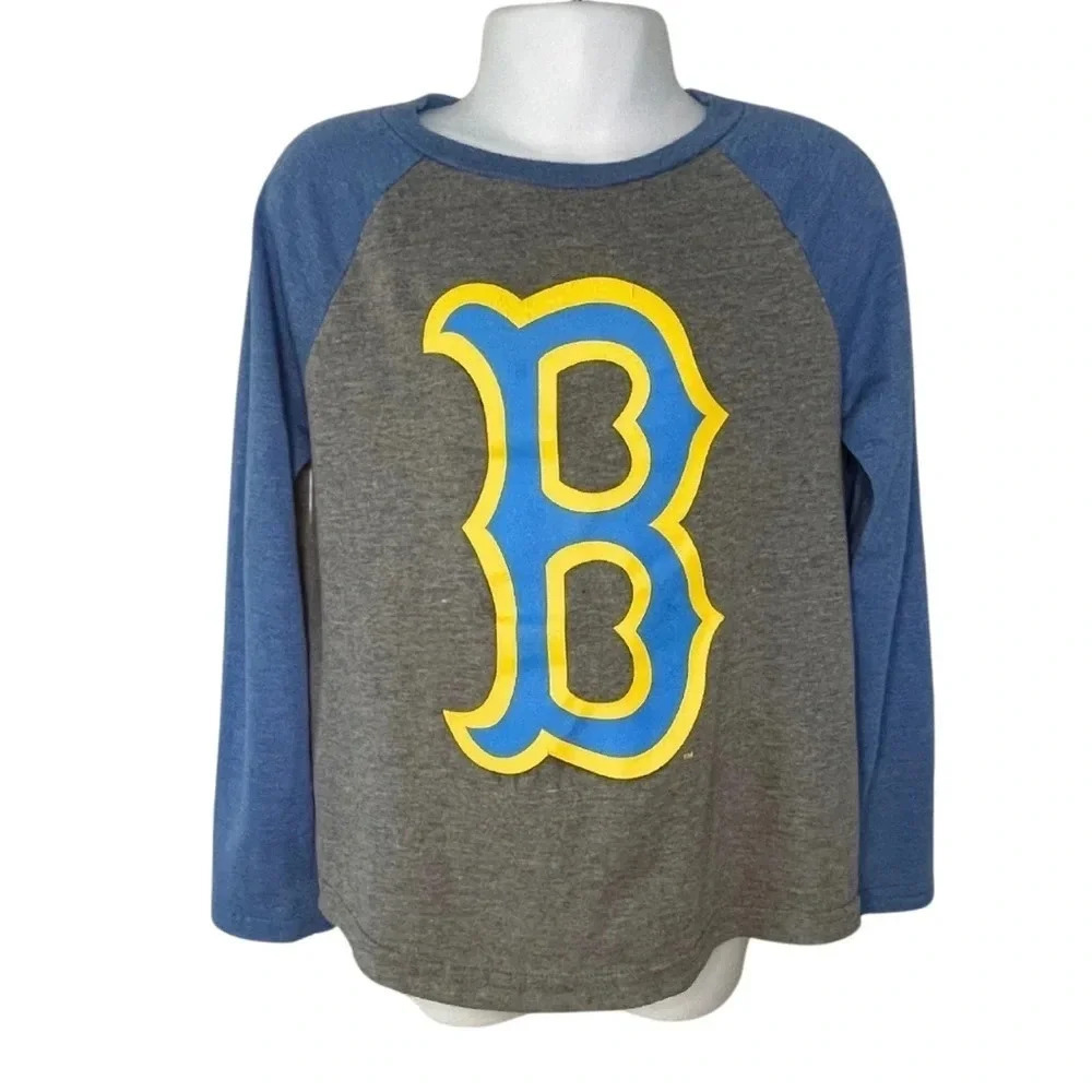 UCLA Bruins Raglan Long Sleeve T-Shirt  Blue/Gray/Yellow. National Collegian Tee